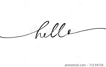 Hello modern brush vector hand drawn calligraphy. - Stock Illustration ...