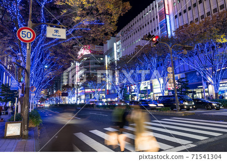 Sakae, Naka-ku, Nagoya City, Otsu-dori, Illuminations and the bustle of the city 71541304