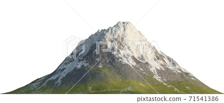 Snowy mountains Isolate on white background 3d illustration 71541386