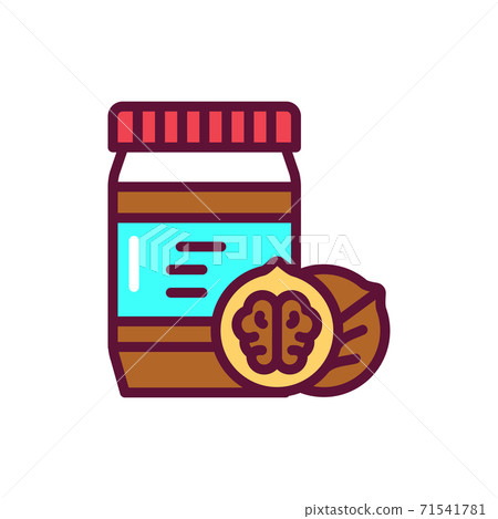 Walnut paste color line icon. Isolated vector element. 71541781