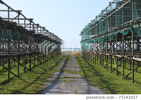 Scenery of the fisherman town in northern Hokkaido Scenery of the fisherman town in northern Hokkaido 71542037