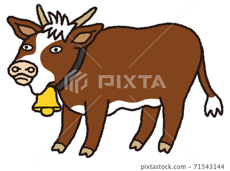Cow with a cowbell 71543144