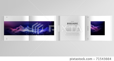 3d realistic vector layout of cover mockup templates for bifold square brochure, flyer, cover design, book design, brochure cover. Digital data visualization, polygonal science dark background. 3d realistic vector layout of cover mockup templates for bifold square brochure, flyer, cover design, book design, brochure cover. Digital data visualization, polygonal science dark background. 71543664