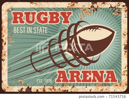 Rugby sport metal plate rusty, football American Rugby sport metal plate rusty, football American 71543716