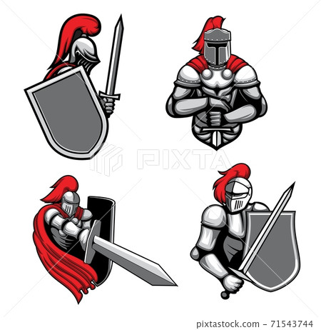 Medieval knight characters mascots cartoon vector Medieval knight characters mascots cartoon vector 71543744