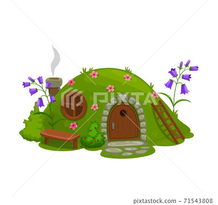 Gnome house, fairytale dugout hut cartoon vector Gnome house, fairytale dugout hut cartoon vector 71543808