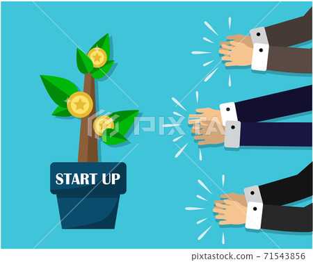 Startup tree with coins and starting a business Startup tree with coins and starting a business 71543856