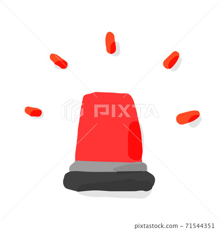 Emergency Siren; Hand drawn vector illustration like woodblock print 71544351