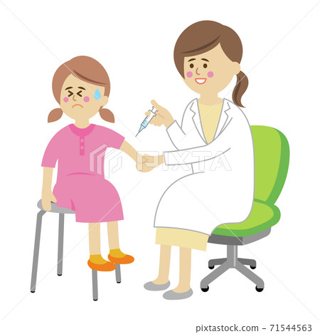 不喜歡注射的孩子和醫生的插圖圖像 不喜歡注射的孩子和醫生的插圖圖像 71544563
