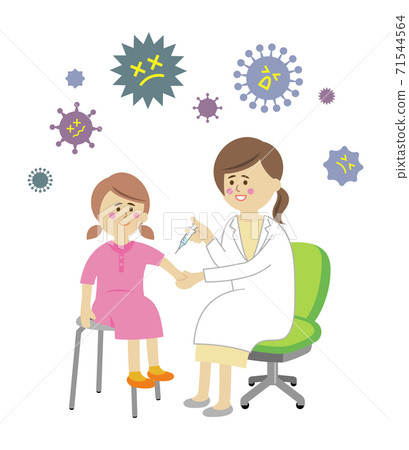 給注射的醫生和孩子的例證圖像 71544564