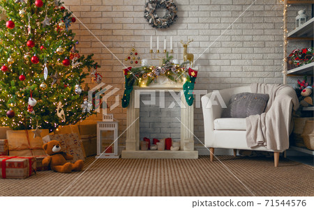 room decorated for Christmas room decorated for Christmas 71544576