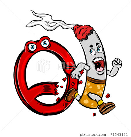 The burning cigarette running from the stop sign to for making the pollution The burning cigarette running from the stop sign to for making the pollution 71545151