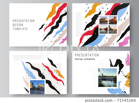 Vector layout of the presentation slides design business templates, multipurpose template for presentation brochure, brochure cover, business report, agency, corporate, portfolio, pitch deck, startup. 71545269