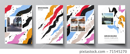 Vector layout of A4 cover mockups design templates for brochure, flyer layout, booklet, cover design, book design, brochure cover, creative agency, corporate, business, portfolio, pitch deck, startup. 71545270