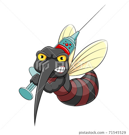 The mosquito holding the injection full of... - Stock Illustration  [71545529] - PIXTA