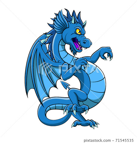 The blue dragon with the good illustration full of color The blue dragon with the good illustration full of color 71545535