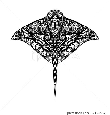 The big stingray with the long tail and full of zentangle in his body The big stingray with the long tail and full of zentangle in his body 71545678