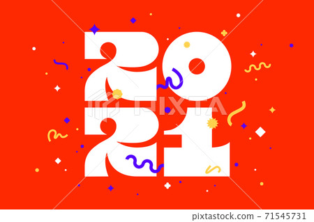 2021, Happy New Year. Greeting card Happy New Year 2021 71545731
