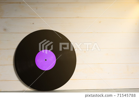 Vintage purple vinyl record isolated 71545788