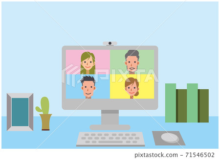 Telework home work - Stock Illustration [71546502] - PIXTA