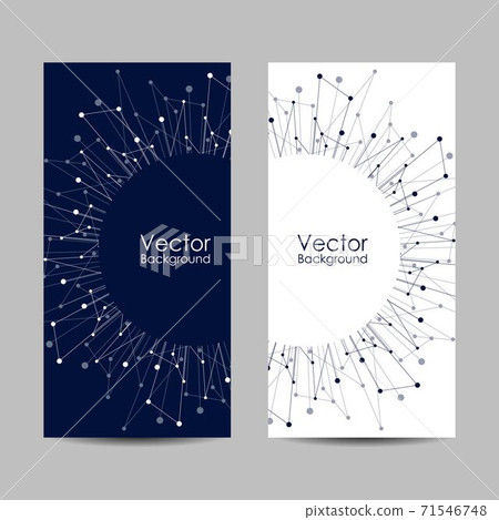 Set of banners with connected lines and dots. Set of banners with connected lines and dots. 71546748