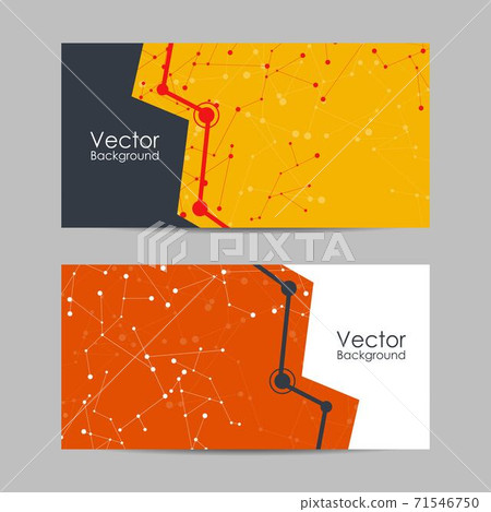 Set of banners with connected lines and dots. Set of banners with connected lines and dots. 71546750