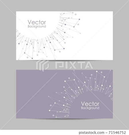 Set of banners with connected lines and dots. 71546752