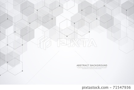 Vector hexagons pattern. Geometric abstract background with simple hexagonal elements. Medical, technology or science design. 71547936