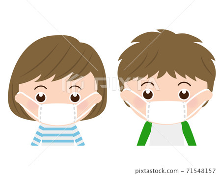 Masked children, men and women, upper body Masked children, men and women, upper body 71548157