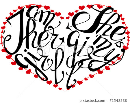 Girl plus girl - inscription in rainbow... - Stock Illustration ...