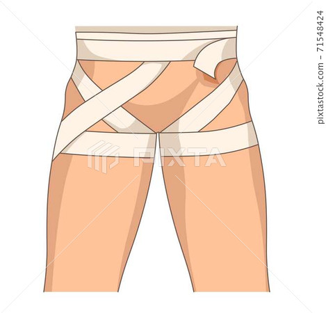 Bandage hip bandaging and muscle stretching isolated body part Bandage hip bandaging and muscle stretching isolated body part 71548424