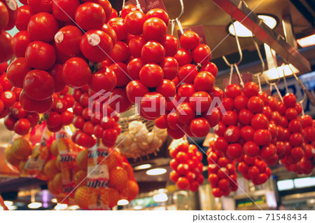 Barcelona San Giuseppe Market Tomato Section 71548434