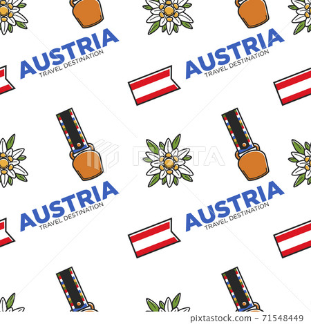 Austria travel destination seamless pattern belt and Austria travel destination seamless pattern belt and 71548449