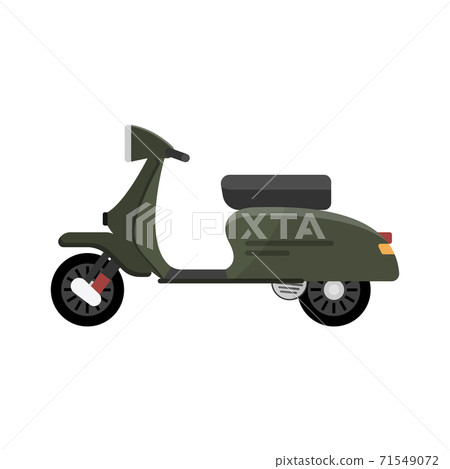 Vintage scooter isolate on white background. Flat design vector. 71549072