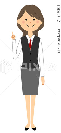 A woman in uniform wearing her finger A woman in uniform wearing her finger 71549301
