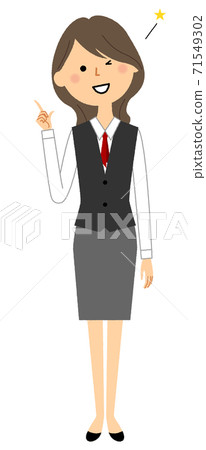 A woman in uniform wearing her finger A woman in uniform wearing her finger 71549302