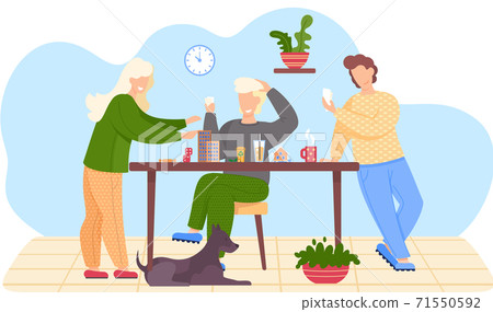 Group of friends playing a board game. Mock building on the table. People spend time together Group of friends playing a board game. Mock building on the table. People spend time together 71550592