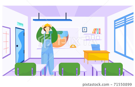 Natural history lesson. A man stands in a helmet and explains the rules of behavior in nature 71550899