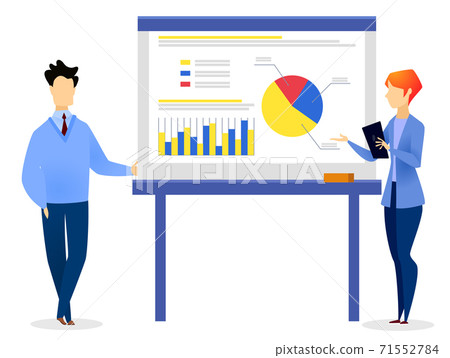 Woman and Man, Managers Present Schema on Meeting Woman and Man, Managers Present Schema on Meeting 71552784