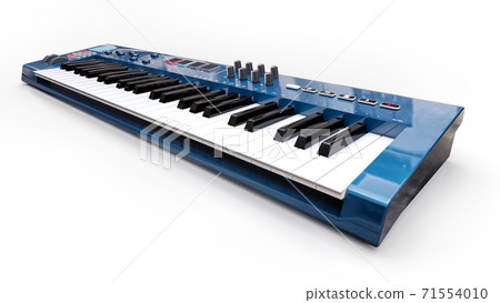 blue midi keyboard