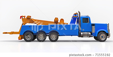 Blue cargo tow truck to transport other big... - Stock Illustration ...