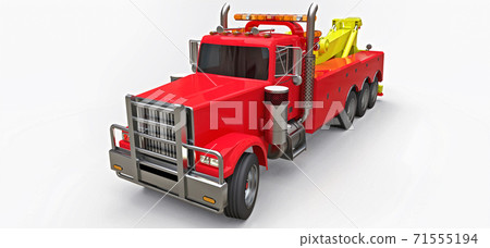 Red cargo tow truck to transport other big... - Stock Illustration ...