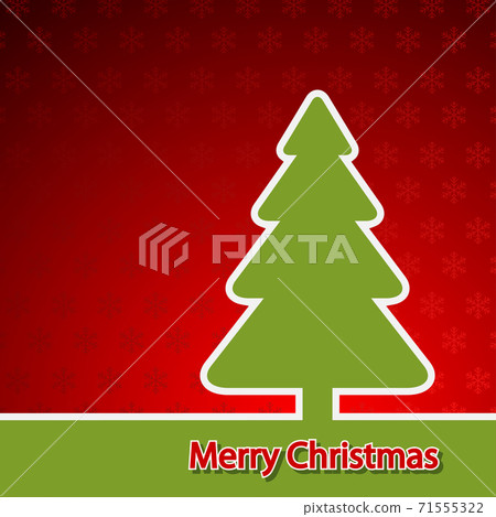 Christmas pine Tree on red Background. - Stock Illustration [71555322 ...