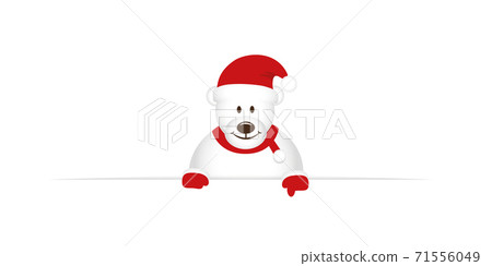 cute icebear white banner christmas design 71556049