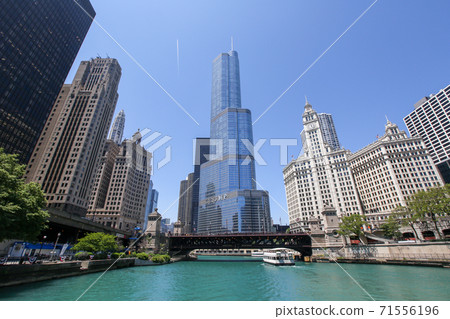 Trump Tower and Wrigley Building, Downtown Chicago, Illinois, United States 71556196