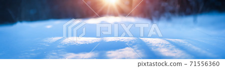 Winter snowy background with sparkling snow at sunny day 71556360