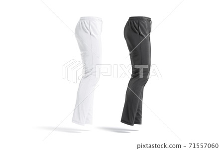 Blank black and white sport pants mock up, isolated 71557060
