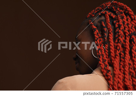 Young African Woman with Braided Hair 71557305