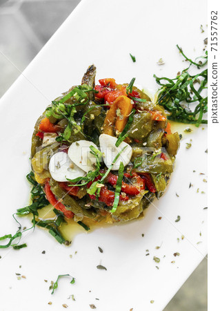 portuguese roast organic bell peppers and garlic mediterranean salad portuguese roast organic bell peppers and garlic mediterranean salad 71557762