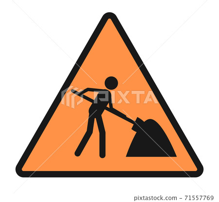 Road work sign icon. Sign repair work vector icon for web design isolated on white background 71557769